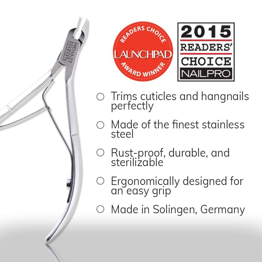 Mehaz Cuticle Nipper 777, 1/2 Jaw, Stainless Steel Cobalt with 4