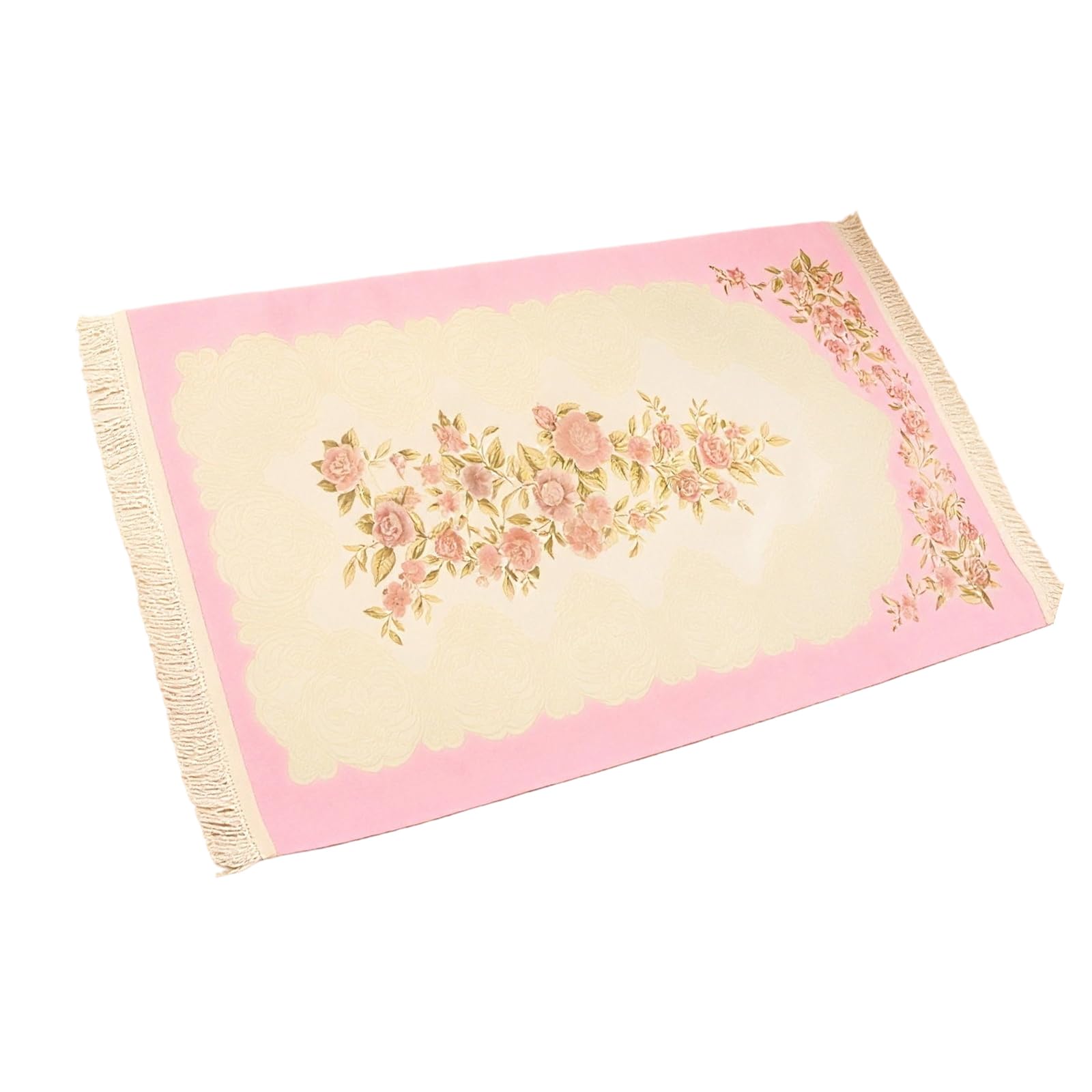 Whoasyst Embroidery Chenilles Area Rug with Tassels 70X120Cm Nonslip Backing Carpet for Living Room Bedroom Kitchen Decors Embroidered Area Rug
