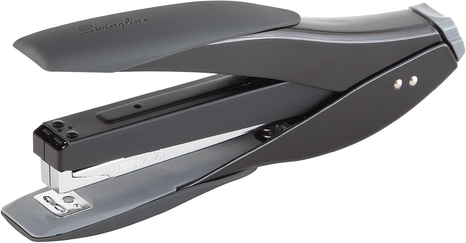Swingline Stapler, SmartTouch Desktop Stapler, Reduced Effort, 25 Sheets, Full Strip, Silver/Blue (S7066525)