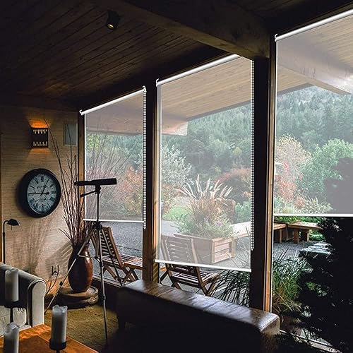 Persiana enrollable transparente para exteriores de gran tamaño, kit de cortina transparente y tira de puerta para congelador, pantalla de película