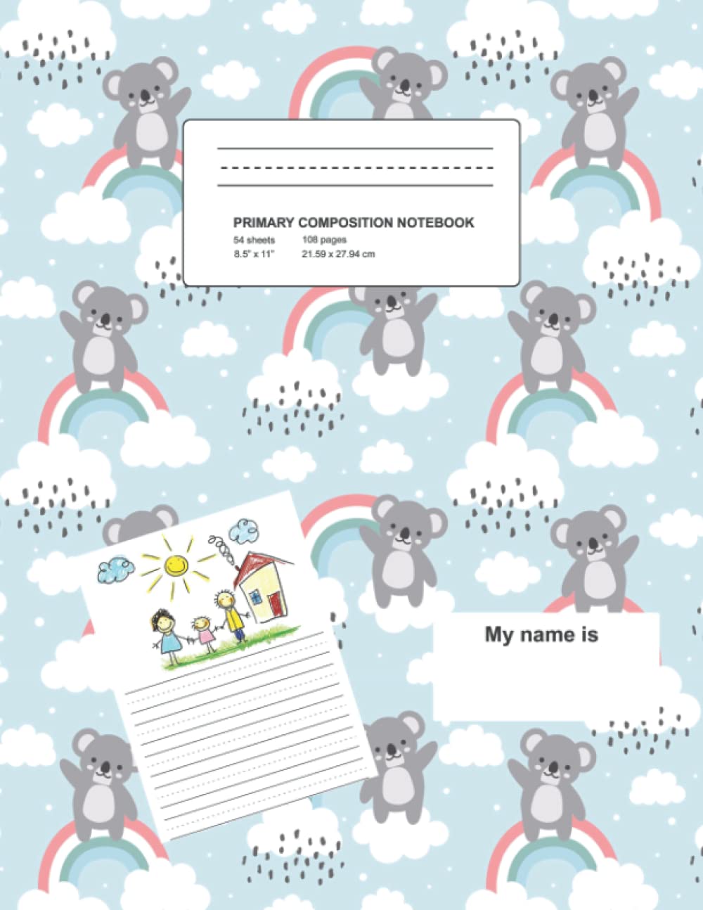 Primary Composition Notebook: Kwala and Rainbow Primary Journal Grades K-2 with Picture Space, Primary Story Journal (Primary Writing Journal for Kindergarten)