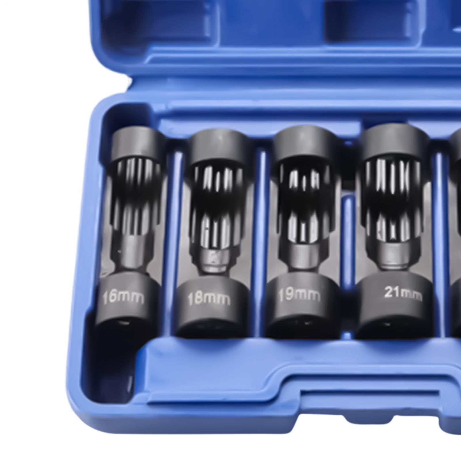 Llave de vaso de 12 puntos, 6 piezas métricas de 16 mm a 24 mm