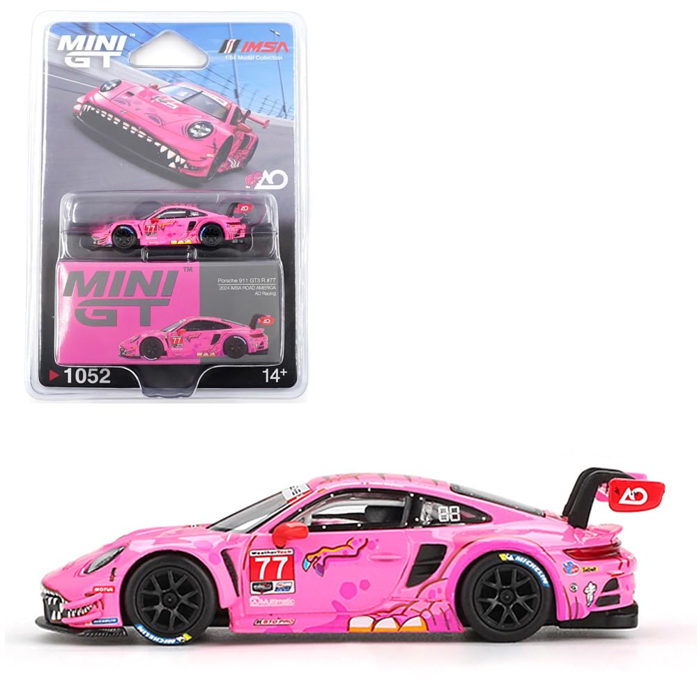 Modelo de carro fundido compatível com Porsche 911 GT3 R #77 AO