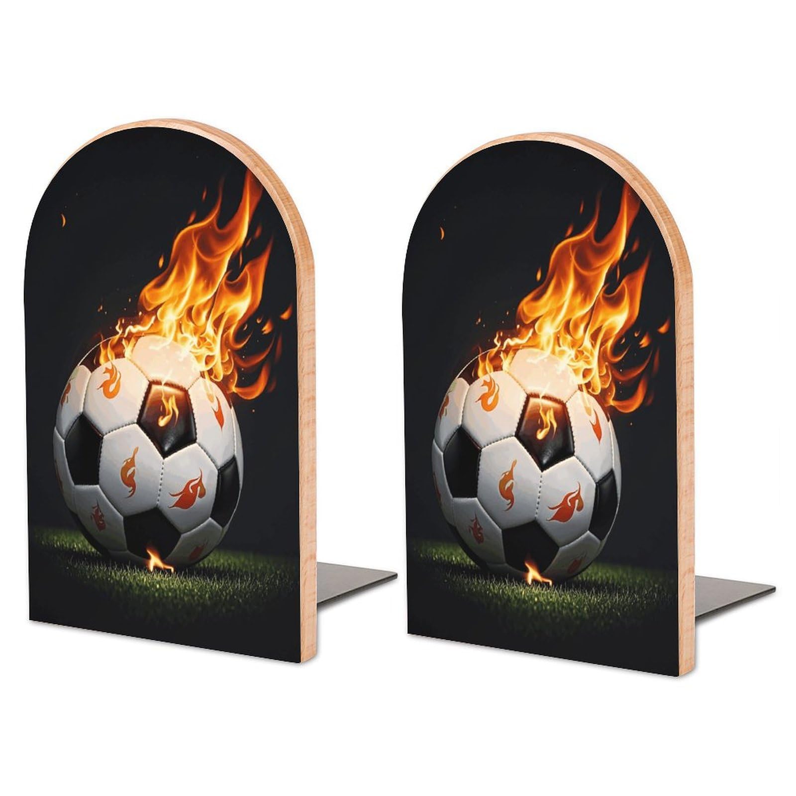 Serre-livres football en bois pour décorer la chambre de votre enfant
