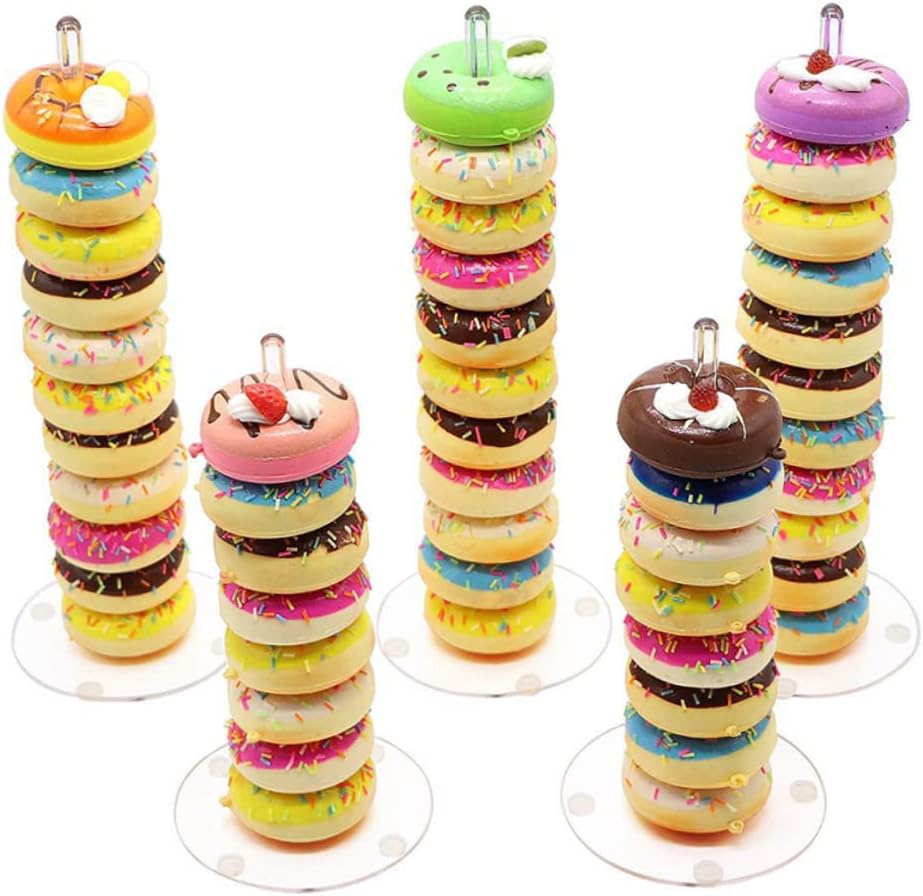 KICHOUSE 5pcs Donut Display Stand Acrylic Doughnut Holders for Party Wedding Banquet
