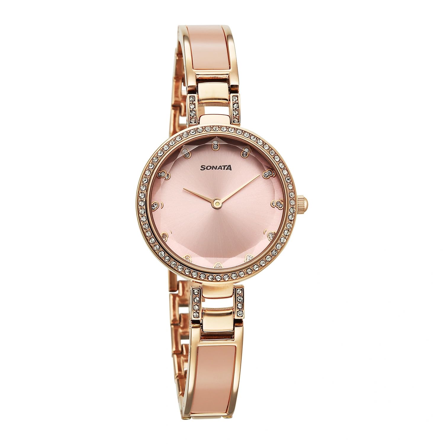 Sonata Aura 2.0 Quartz Pink Dial Rose Gold Stainless Steel Strap Analog Watch for Women - 87100KD01-image-8