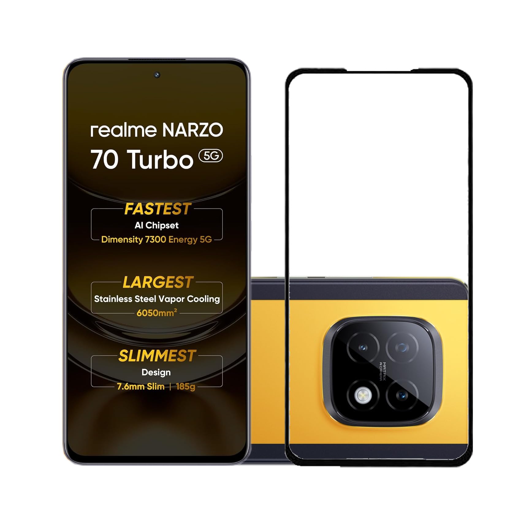 AARERED Rounded Edge Tempered Glass for realme NARZO 70 Turbo 5G with Fingerprint resist technology (Black) (Pack of 1) (B0DHP6QLV3) Amazon Price History, Amazon Price Tracker