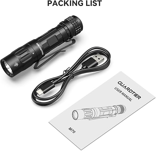 Miniatura 8 de Linterna M70 EDC de 1100 lúmenes, luz de bolsillo recargable USB-C con clip, 5 modos de luz LED compacta para campamento, senderismo, emergencia