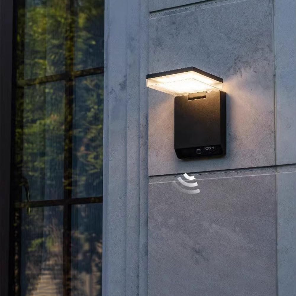Dekoracyjne lampy słoneczne Led do ogrodzeń, wodoodporne zewnętrzne ruchome światła słoneczne, składane światła słoneczne na ganek, zewnętrzne do drzwi, szopy, patio, garażu, podwórka, dekoracyjne