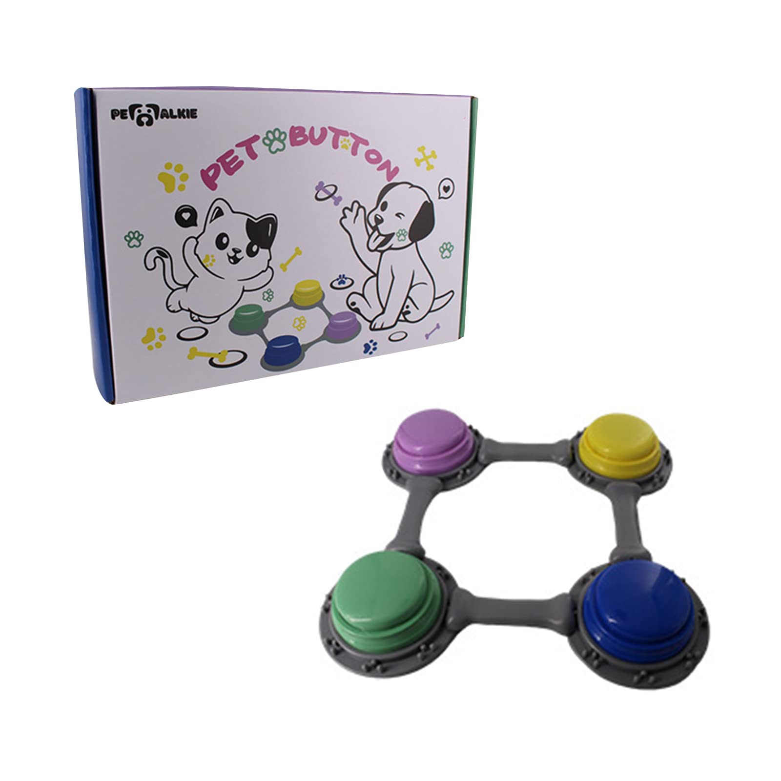 Botón de comunicación Botón de Entrenamiento for comunicación Botón de Entrenamiento de Mascotas Caja de Sonido for Mascotas Botón de conversación grabable/320 (Color : Multicolor-4)
