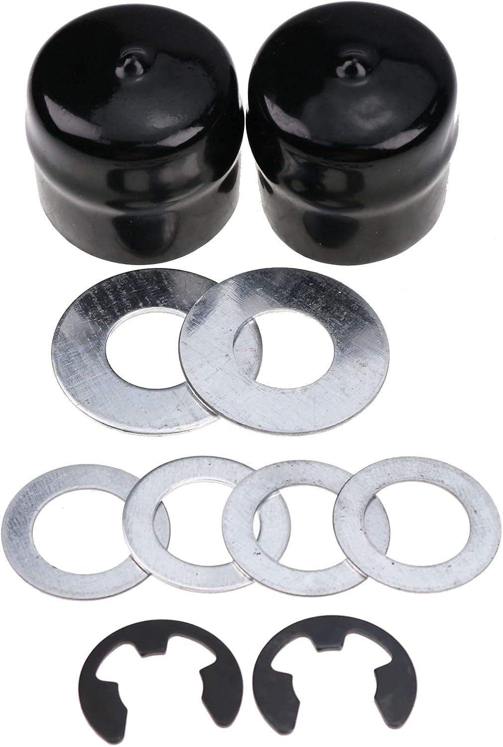 DVPARTS Front Wheel Hardware Kit for Poulan Pro Craftsman AYP Garden Tractor Lawnmower Includes Thrust Washers, Washers, E-Clips & Hub Caps