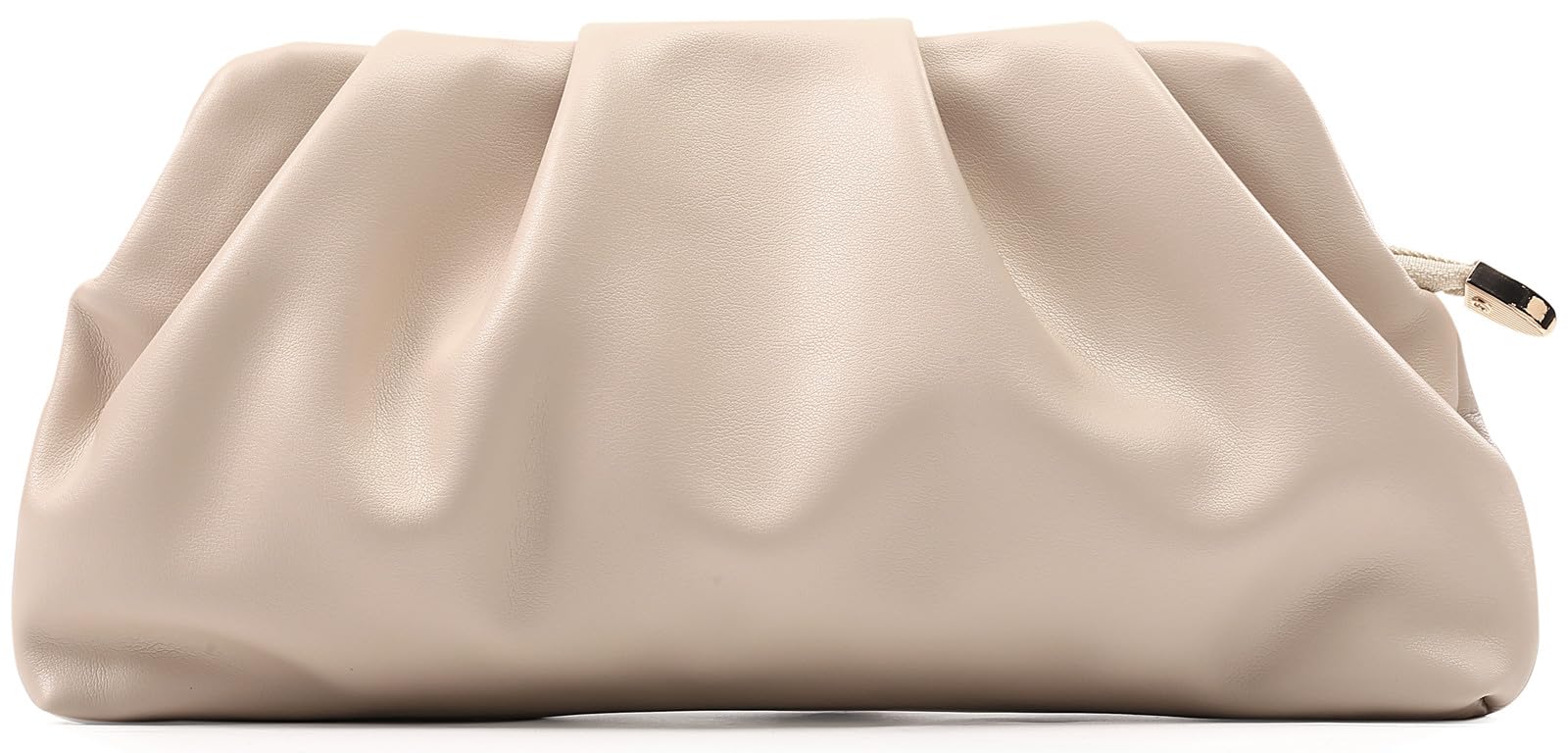 FanChris Evening Bag for Women Ruched Clutch Purse Detachable Metal Chain Crossbody Bag