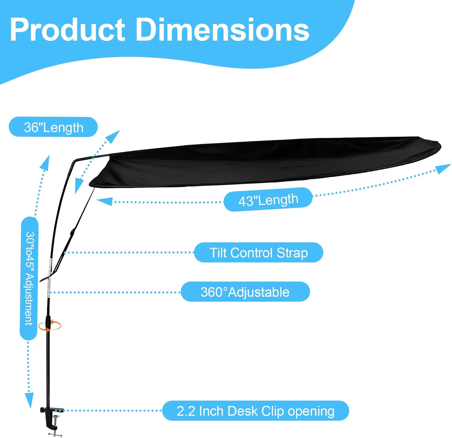 Office Cubicle Shade, Desk Shade – Light Blocking Desk Accessory for Privacy, Blocks Overhead Light and AC Airflow, Cubicle Shade for Comfortable Workspace
