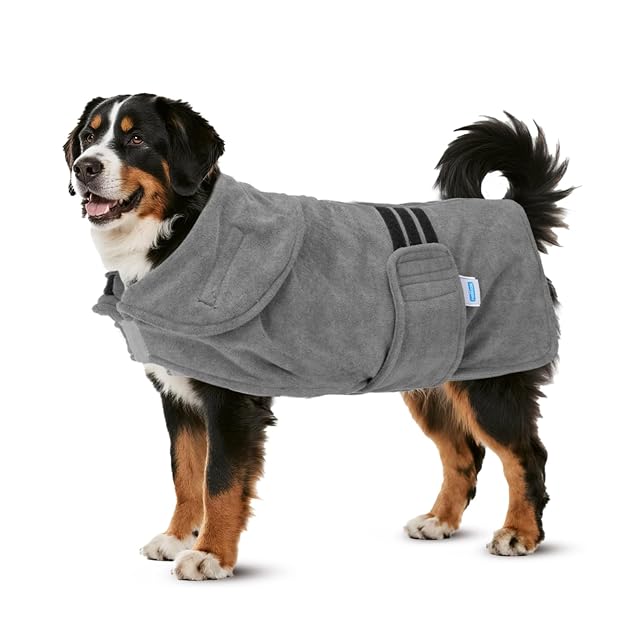 Nobleza Albornoz para Perros y Gatos, Superabsorbente y de Secado Rápido, Microfibra, Gris, XL