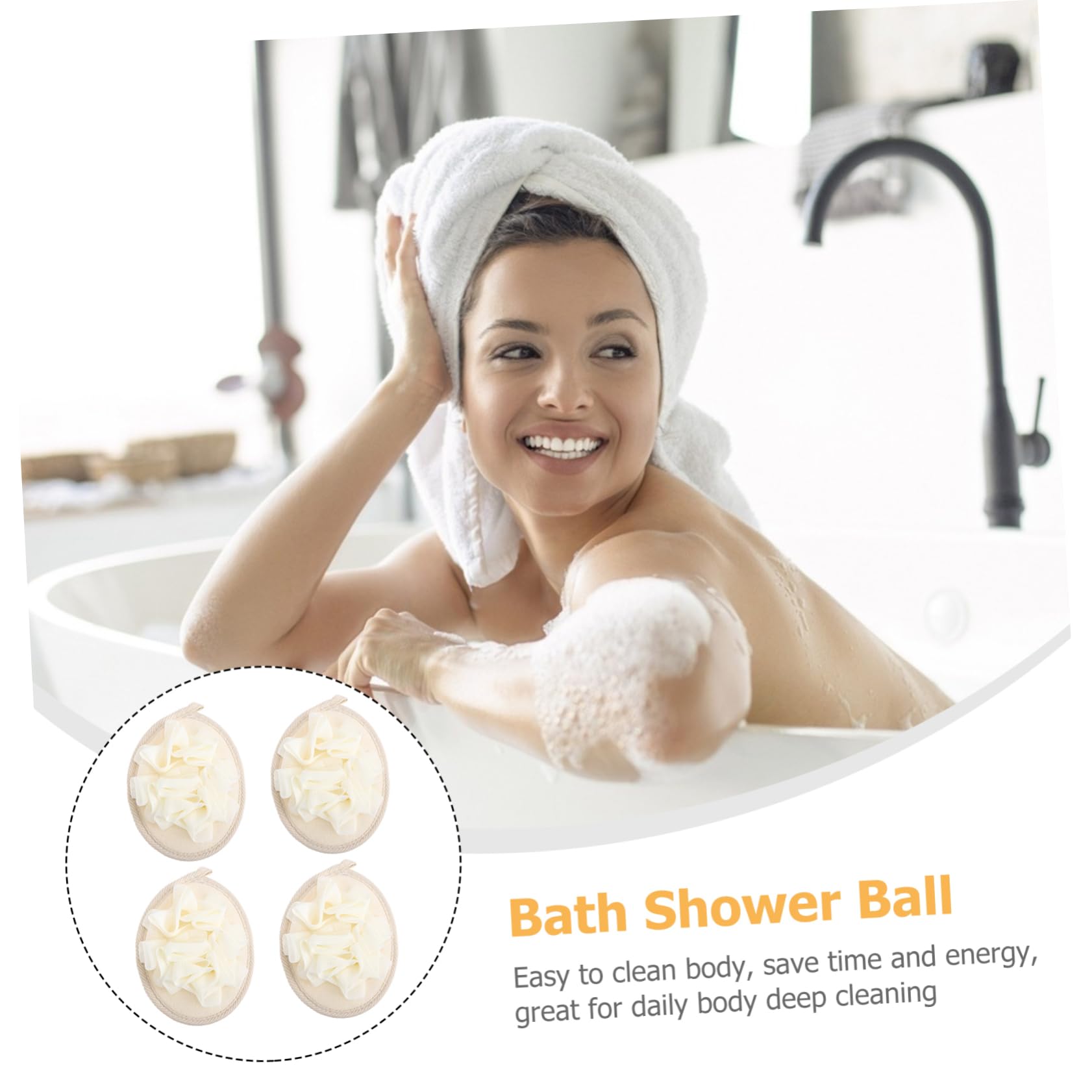 FRCOLOR Juego de 2 Esponjas Exfoliantes para Baño Y Ducha Paquete Familiar Cuerda para Colgar 4 Unidades