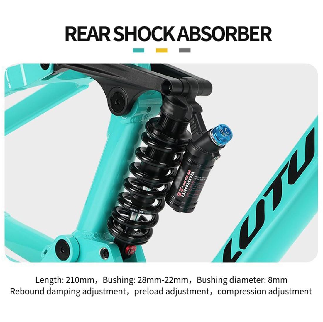 27.5er/29er Federung Mountainbike-Rahmen Federweg 140mm Boost Rahmen 12x148mm Steckachse Enduro Rahmen 16''/18'' Scheibenbremse DH/AM/XC Downhill-Rahmen Mit Stoßdämpfern Hinten(Blauw,L(18''))