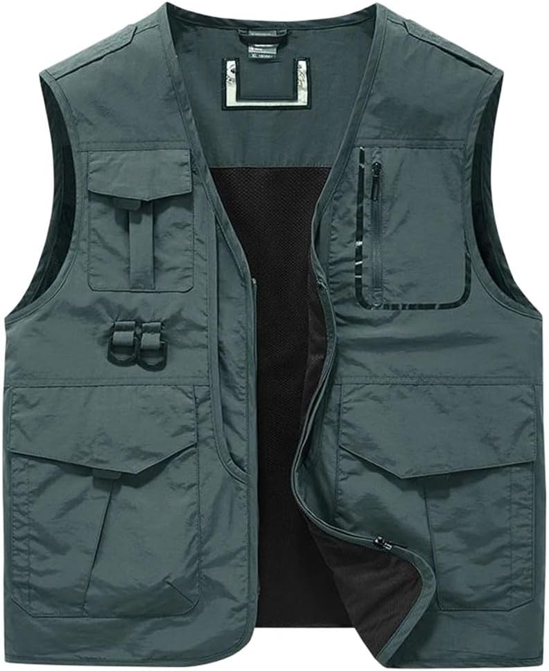 Men's Plus Size Thin Multi Pocket Photography Fishing Outdoor Vest