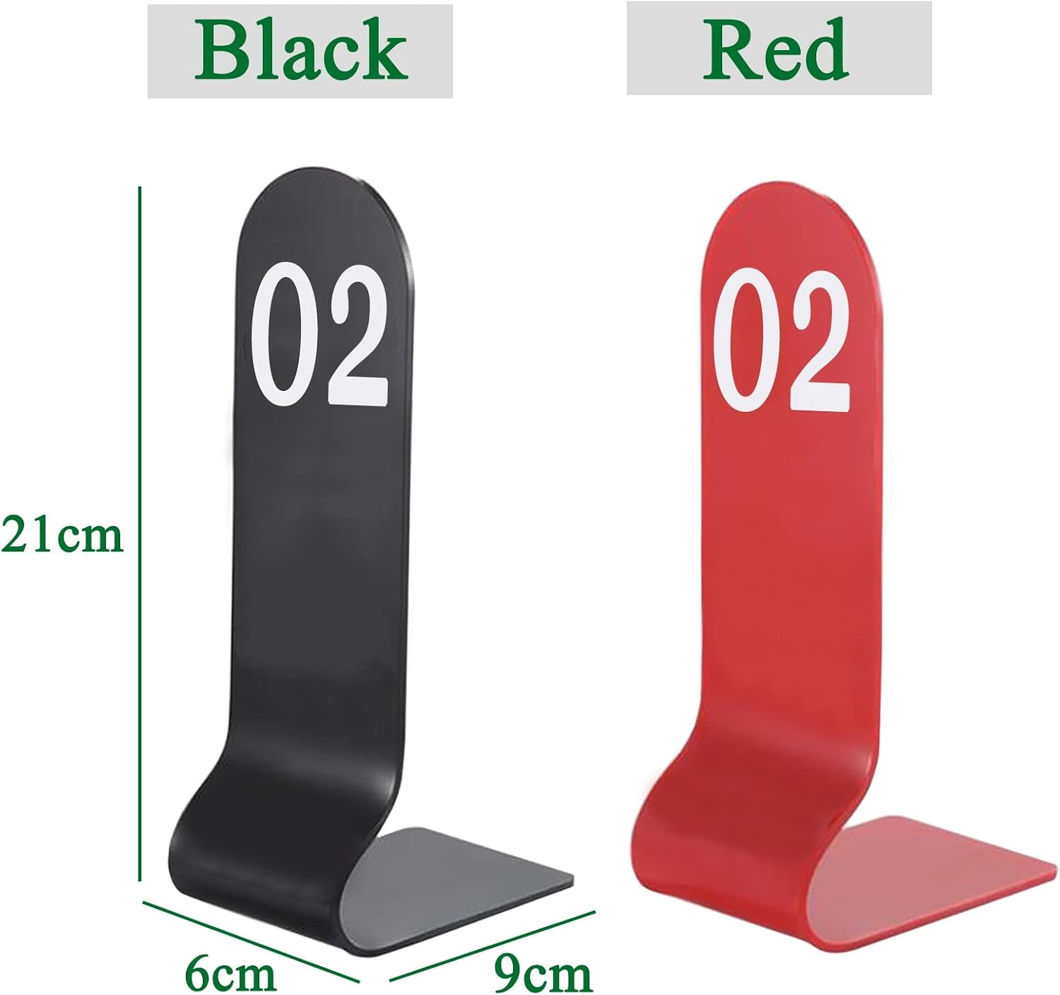 SAGIDAR Tabletop Number Sign Acrylic, Restaurant Cards Plate Upstanding, 1-10/20 Number Cards Double-Sided, for Rustic Receptions, Banquets, Cafés, Hotel (Color : Red, Size : 1-10)