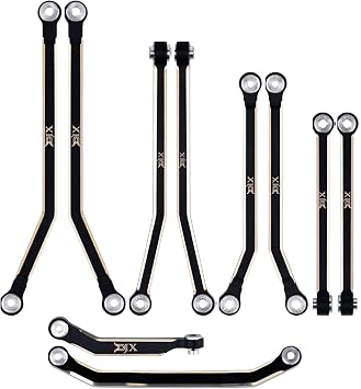 DJX 10PCS Brass High Clearance Links Set Front & Rear Link with Steering Link Suitable for Axial SCX30 Upgrades Parts