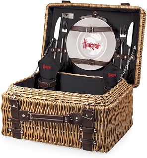 NCAA Nebraska Cornhuskers Champion Picnic Basket with Deluxe Service for Two