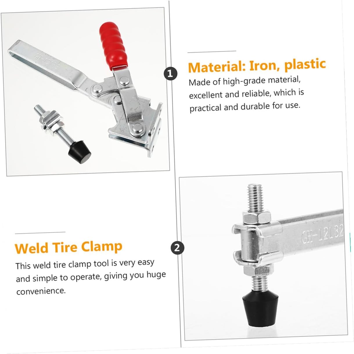 SHINEOFI 2pcs Welding Toggle Clamps Iron Fixed Woodworking Toggle Clamps Quick Release Positioning Welding Tool for Jigs and Fixtures