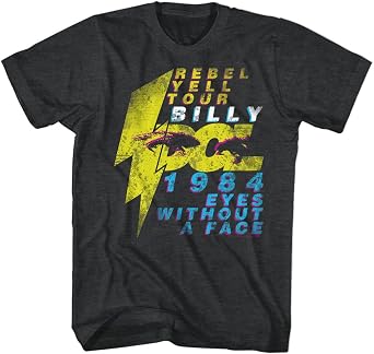 American Classics Billy Idol Rebel Yell Tour 1984 T Shirt Black Heather