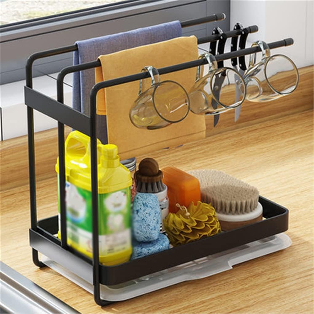 Stainless Steel Kitchen Wipe Arrangement Rack Wall-Mounted Desktop Towel Drying Sponge Dishcloth Drain ge