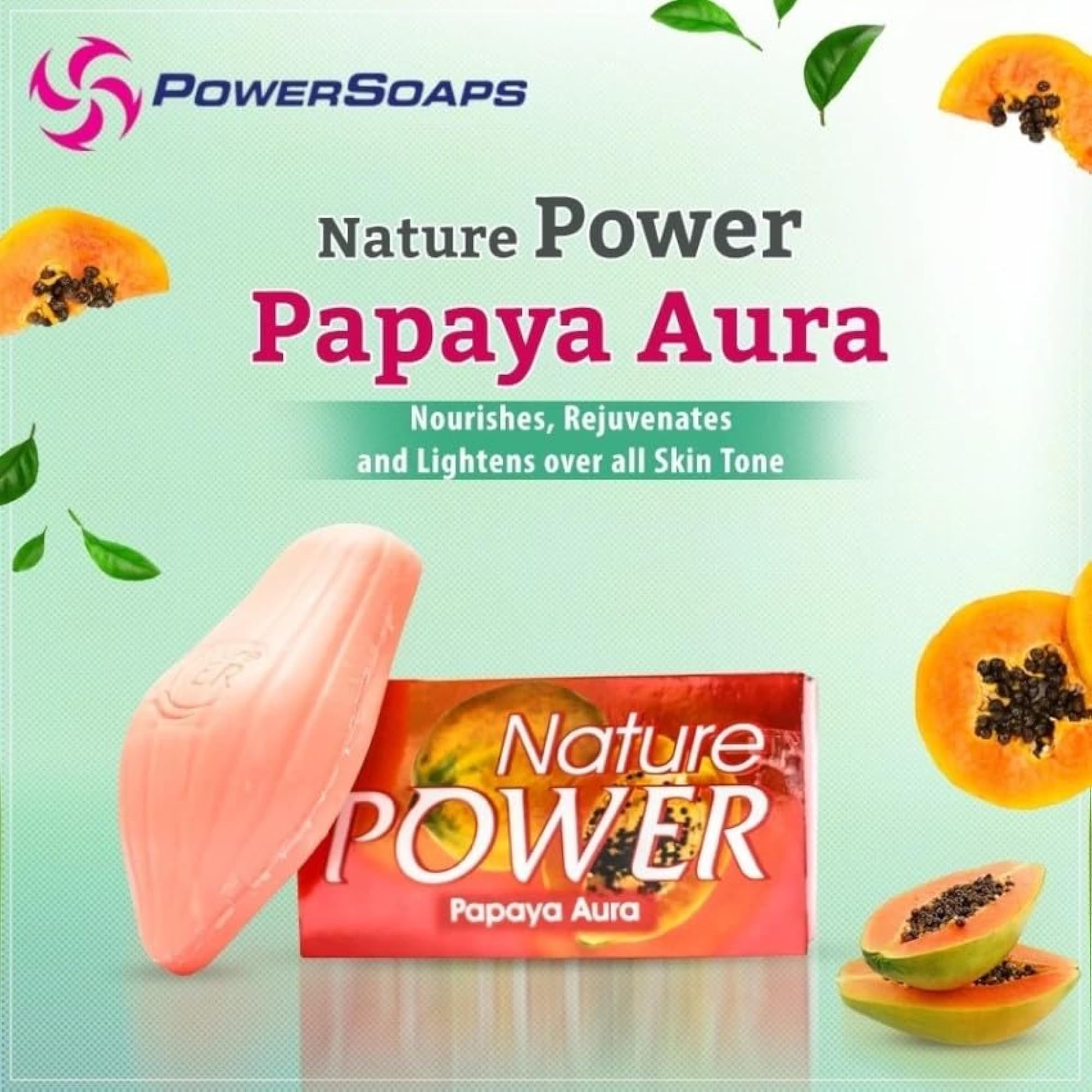 Nature Power Papaya Aura Beauty Soaps, Pack of 6