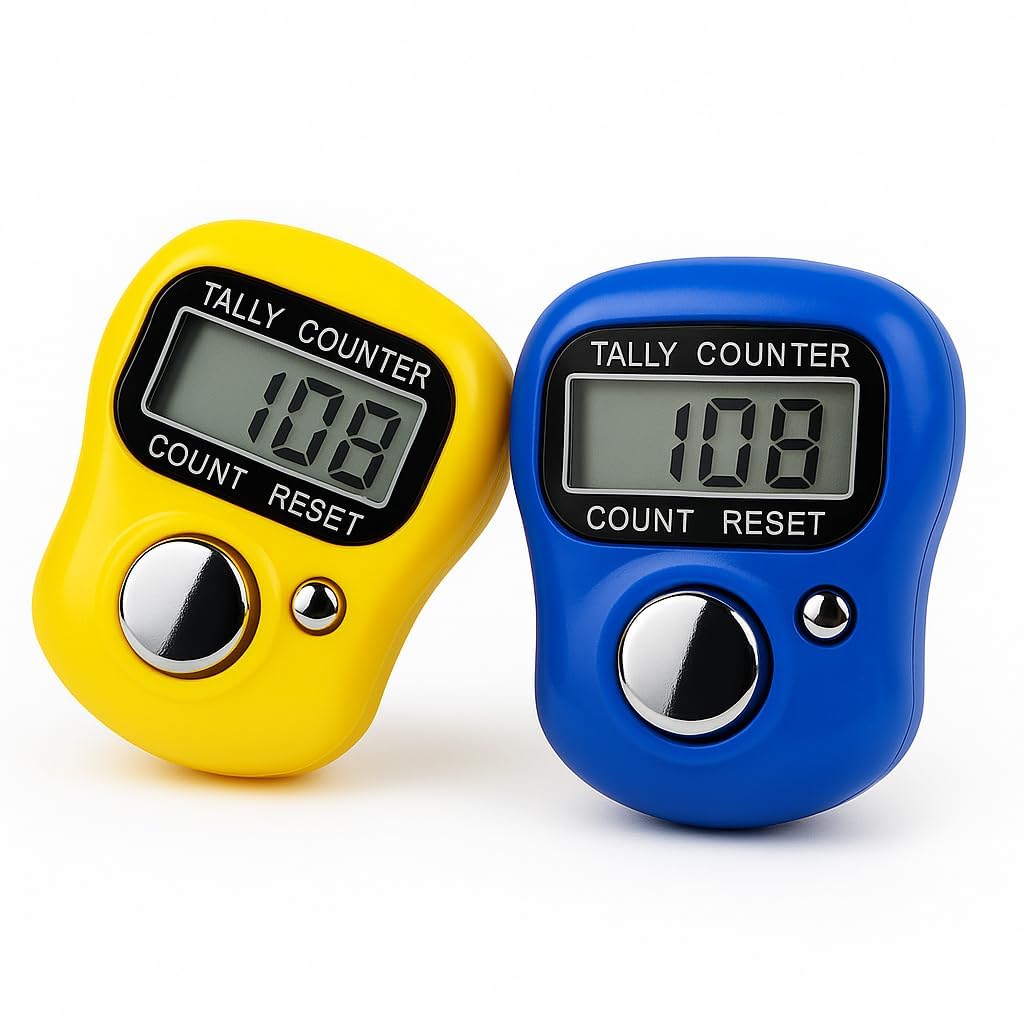 Multiuse Finger Counter Portable Hand Finger Ring Counting Machine Digital Head Electronic Tally Counter Jap Counting Device for Mantra Jaap Multi-Colour | 11 cm | Pack of - 02-image-25