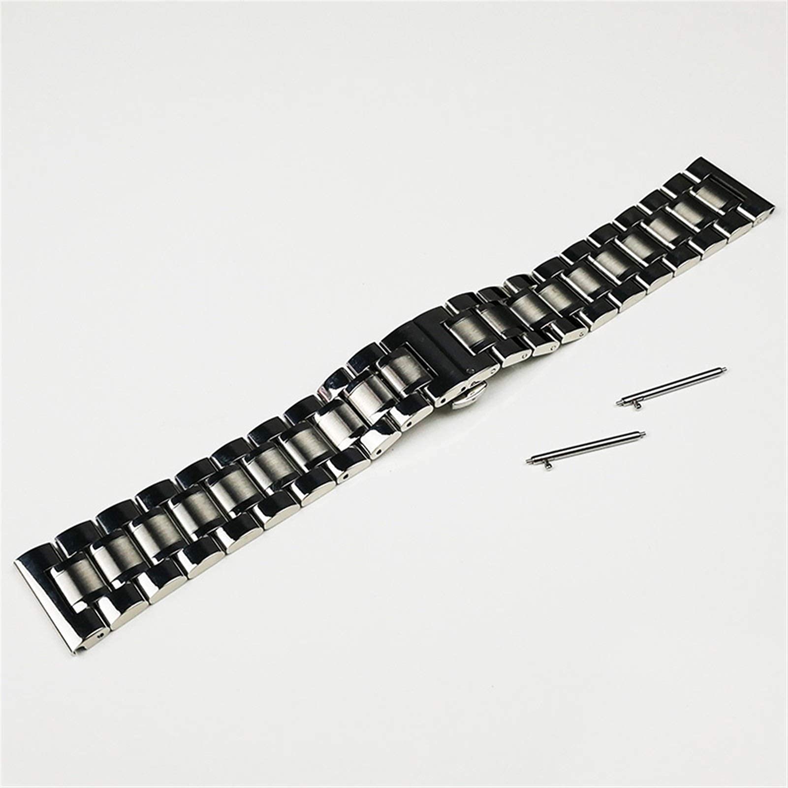 Gumowy pasek do zegarka, pasek do zegarka ze stali nierdzewnej, pasek do zegarka ze stali nierdzewnej Metalowa opaska na nadgarstek 14 mm 15 mm 16 mm 17 mm 18 mm 19 mm 20 mm 21 mm 22 mm 23 mm 24 mm Sz
