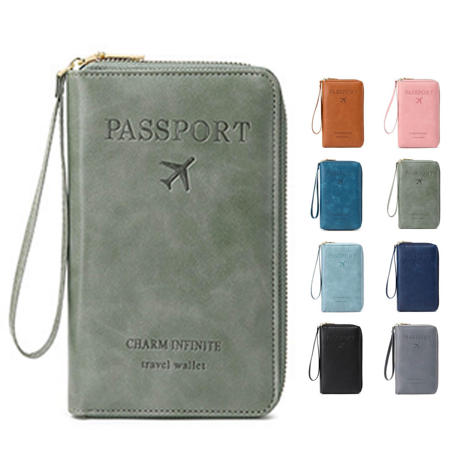 Multi-Functional RFID Passport Wallet,RFID Passport Holder for Travel,ID Card Organizer with Anti-Theft for Women Men (Green)