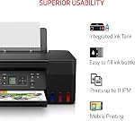 Canon PIXMA G3270 Imprimante sans fil - MegaTank, Couleur tout-en-un, Imprimante, Scanner, Photocopieur, Mobile Compatible, Noir