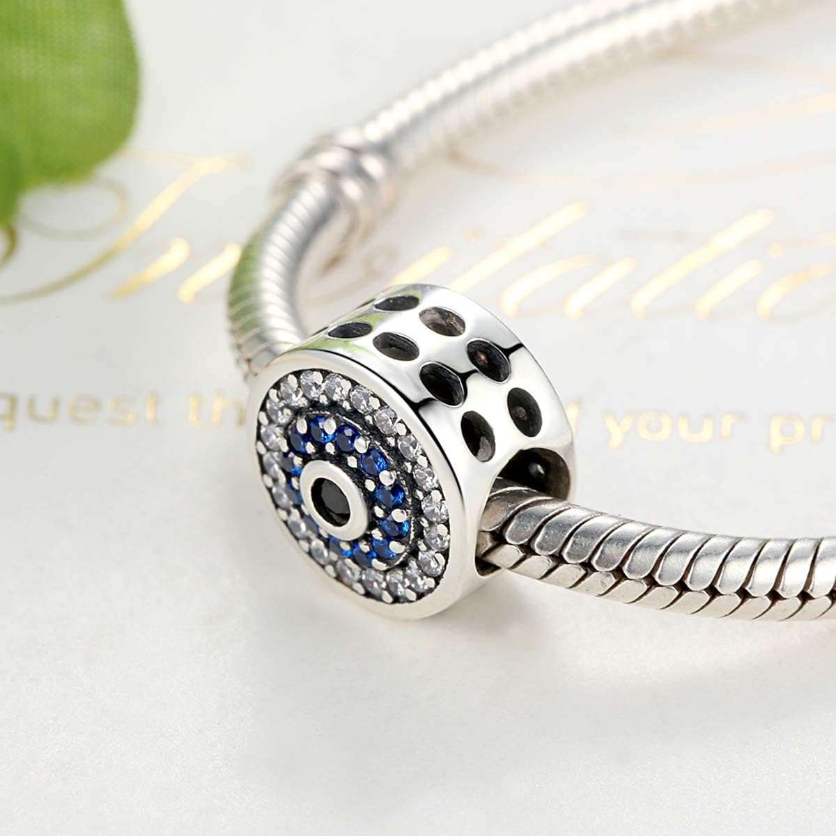 Evil Eye Charms Authentic 925 Sterling Silver Charms Bracelets,Blue Eyes Hand Beads Home Family Heart Love Spacer Charms Beads for Bracelet or Necklace - Image 4