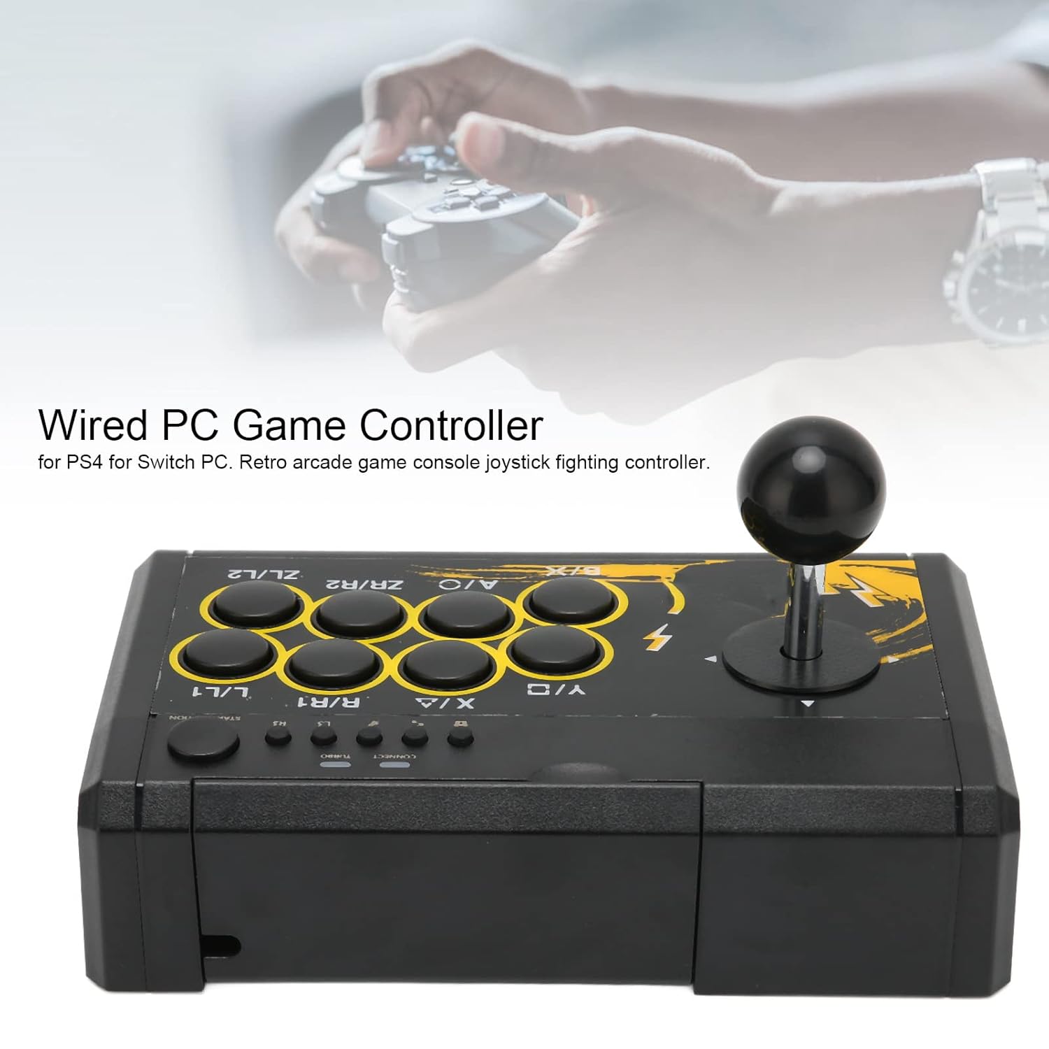 Mxzzand Fighting Controller USB Arcade Controller Street Fight Stick Games Console Gamepad for PS3 for PS4 for Switch PC