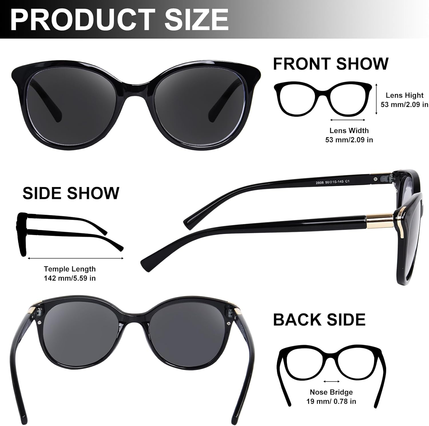 FONHCOO Reader Sunglasses for Women, Full Lens Sunglasses with Readers Built-in, Outdoor Reading Sunglasses UV400 Protection - Image 4