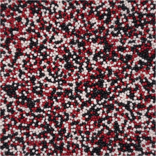 NCS Red, White & Black Nonpareils Edible Sprinkles – Cupcake, Cake & Cookie Decorations, 7 oz