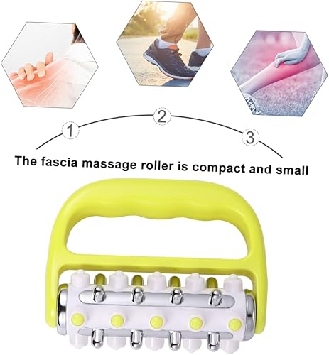 Miniatura 9 de 2pcs Cuerpo Rodillo Cepillo Abs Rodillo Amarillo Masajeador Rodillo Aleación de Aluminio Cepillo Masajeador