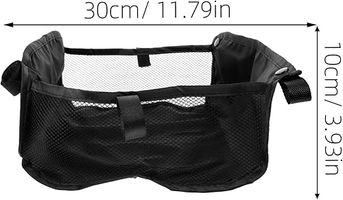 Miniatura 2 de VOSAREA Cesta de almacenamiento para cochecito de bebé, organizador de silla de bebé, bolsa de red debajo de la cesta inferior, tela Oxford, negro,
