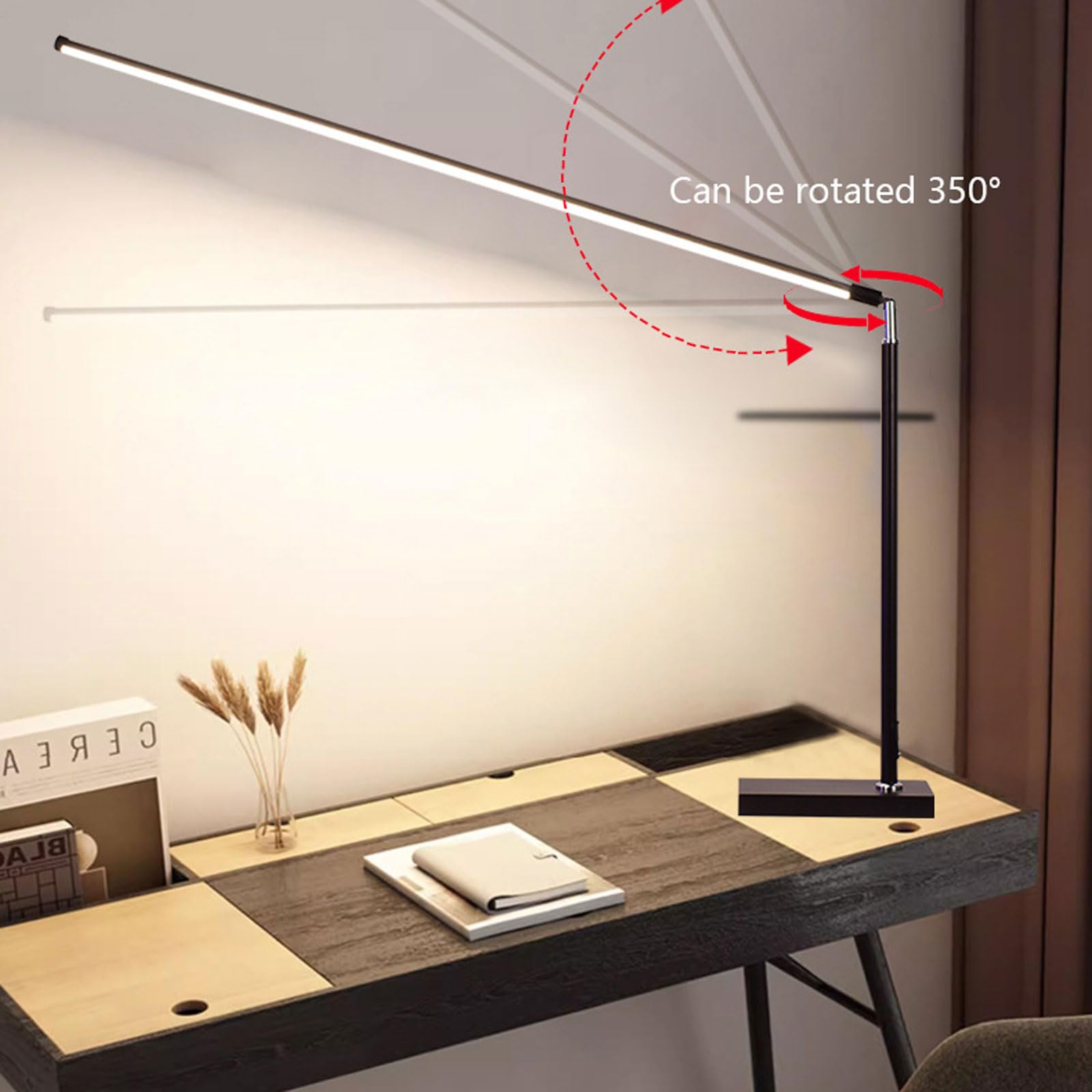 Lampada da Scrivania a LED Luce Lettura Libro Notturna 350° Flessibile luce per lettura Dimmerabile Luce Tutela della Vista Lunga Durata Dimmerabile Senza Livelli,per Studio,Lavoro,Gioco,Regalo