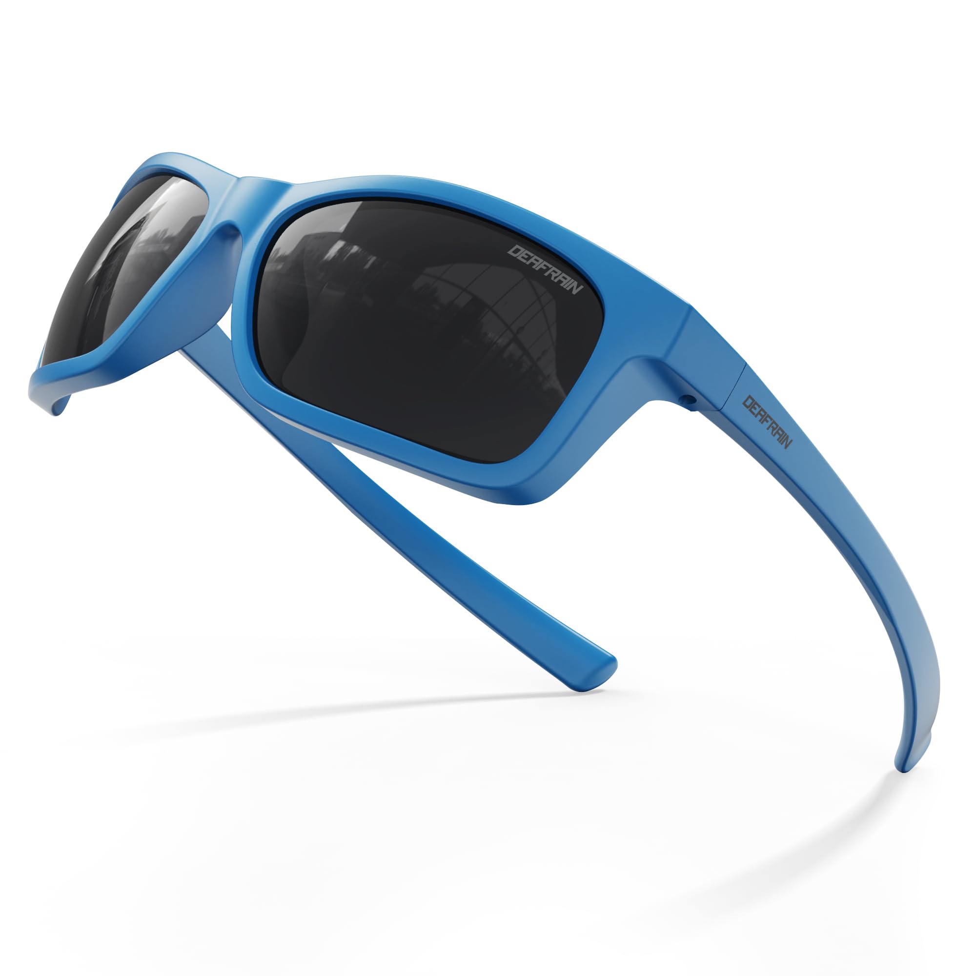 DEAFRAIN Occhiali da sole sportivi polarizzati per bambini e bambine, montatura flessibile, per baseball, corsa, pesca, età 7-14 anni