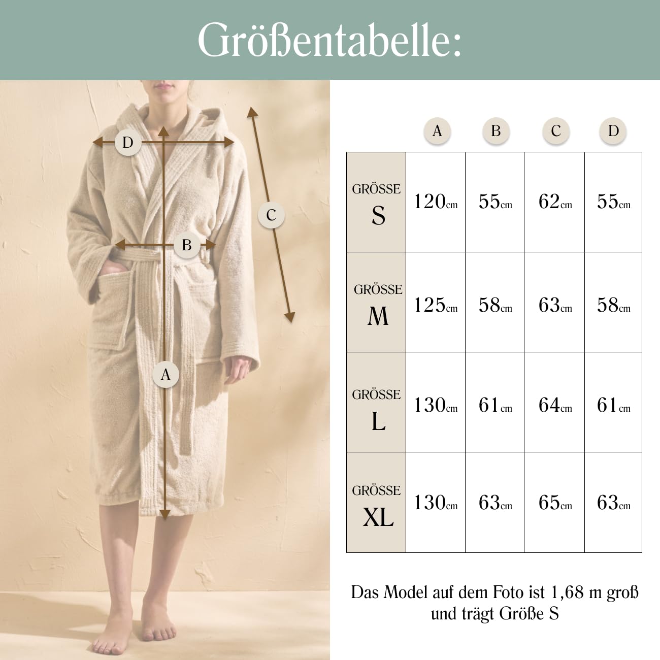 Bademantel mit Kapuze, Bademantel für Damen und Herren, Saunabademantel aus Baumwollfrottee, 420 g/m², weich, saugfähig, strapazierfähig, Modell: Minerva