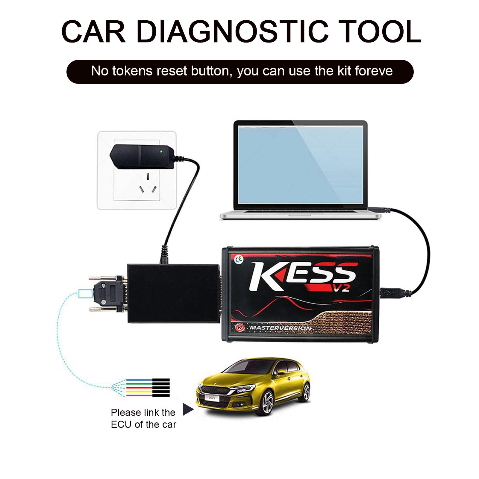 KESS v2, Autodiagnosescanner Tool V5.017, ECU OBD2 Programmierung Werkzeug Unbegrenztes Token, Kompatibel Allen Wichtigen Marken Und Protokollen