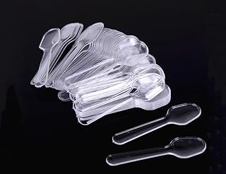 500PCS Clear Disposable Tasting Spoons Plastic Sampling Spoons Small Taster Spoons for Food Ice Cream Frozen Dessert Supplies