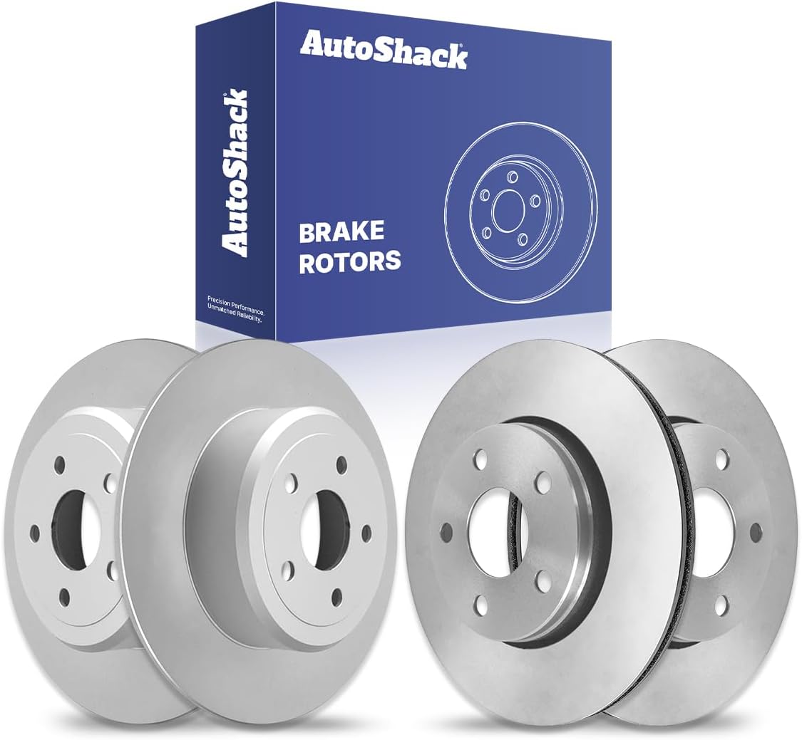 AutoShack Front Vented & Rear Solid Brake Rotors 4-PC Set Replacement for 2008-2012 Jeep Liberty 2007-2011 Dodge Nitro