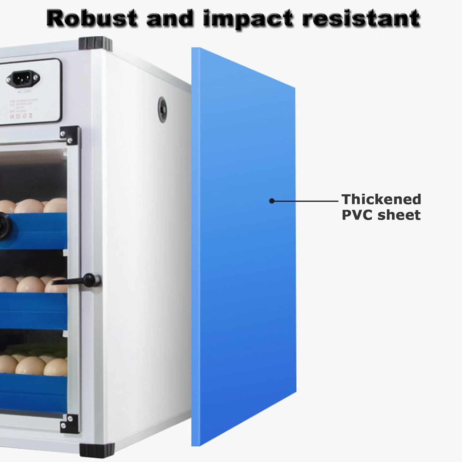 GZGHRZQS Incubadoras para Aves De Corral Incubadora De 68-340Huevos,Giro automtico Incubator de Pollo Incubadora para el hogar Incubadora de Huevos 204 Huevos para eclosiones de Pollo