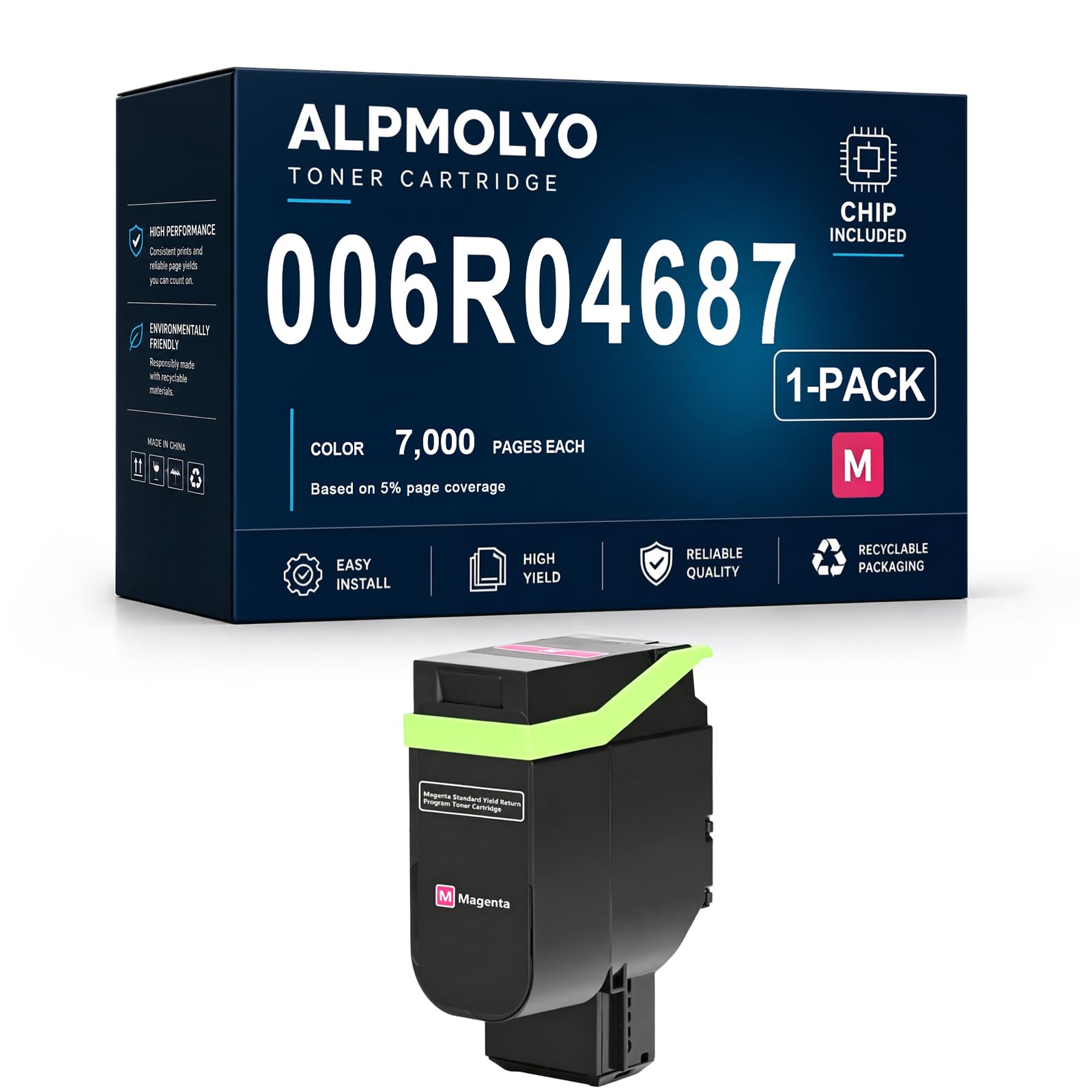 C410 sostituzione della cartuccia di toner ad alta resa per 006R04685/86/87/88, compatibile con Xerox C410/C415, con chip