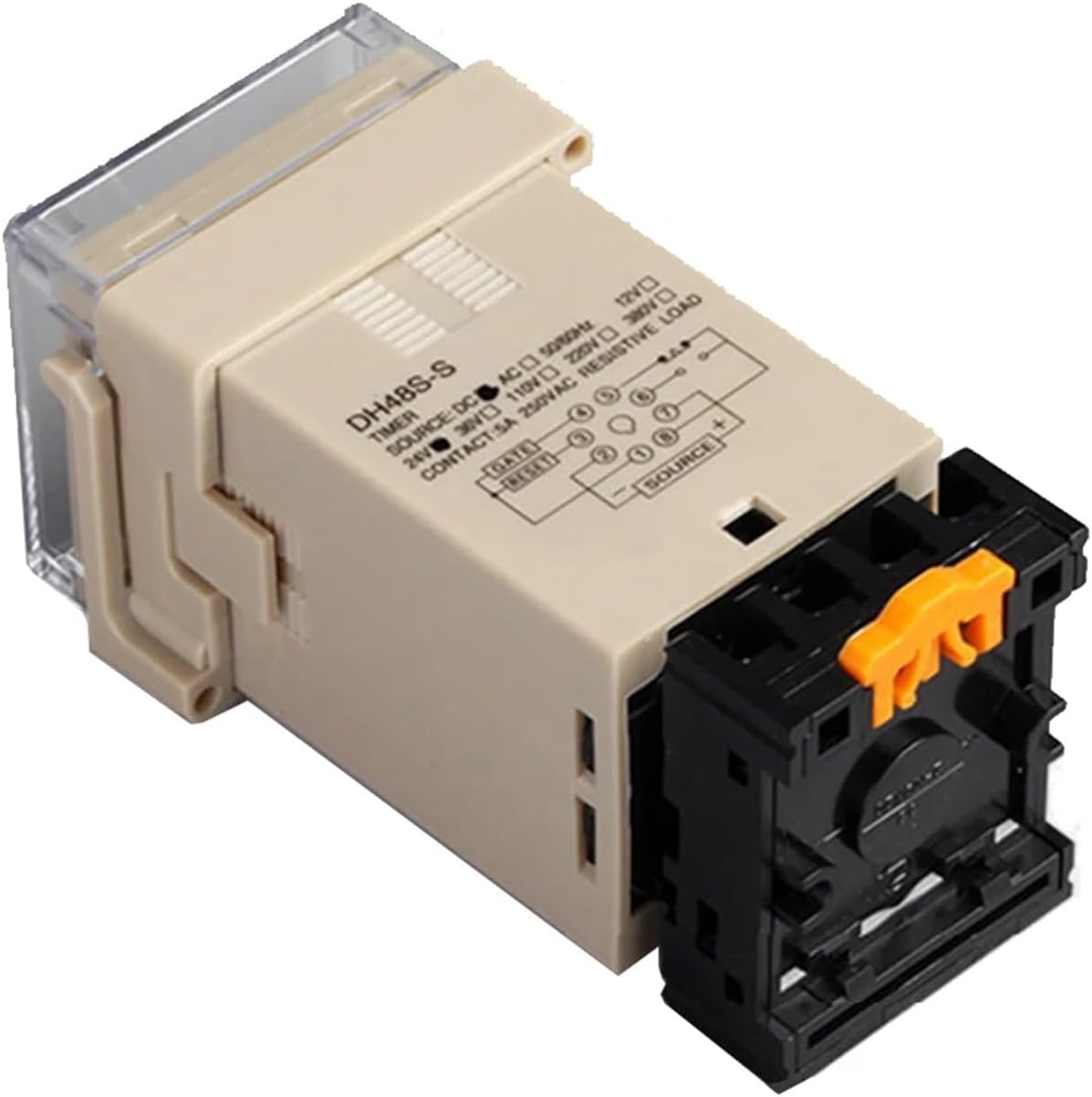 1Pcs DH48S Digital Display Time Relay Cycle Delay Relay AC36V DC12V24V Time Controller(DH48S-1Z,AC 380V)