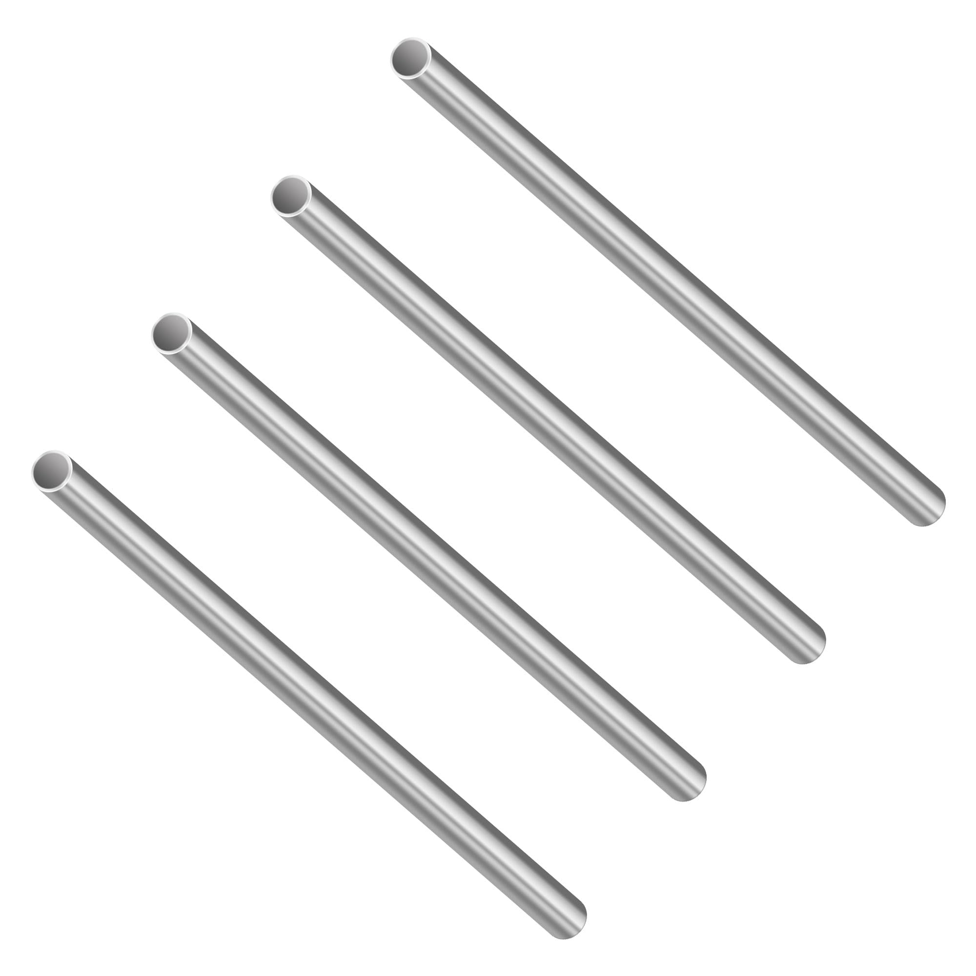 LAVMHAB 304 Stainless Steel Tube, 6mm OD x 0.2mm Wall Thickness 150mm Length, Seamless Stainless Steel Tubing for Industry Machinery, Round Metal Pipe (4pcs)