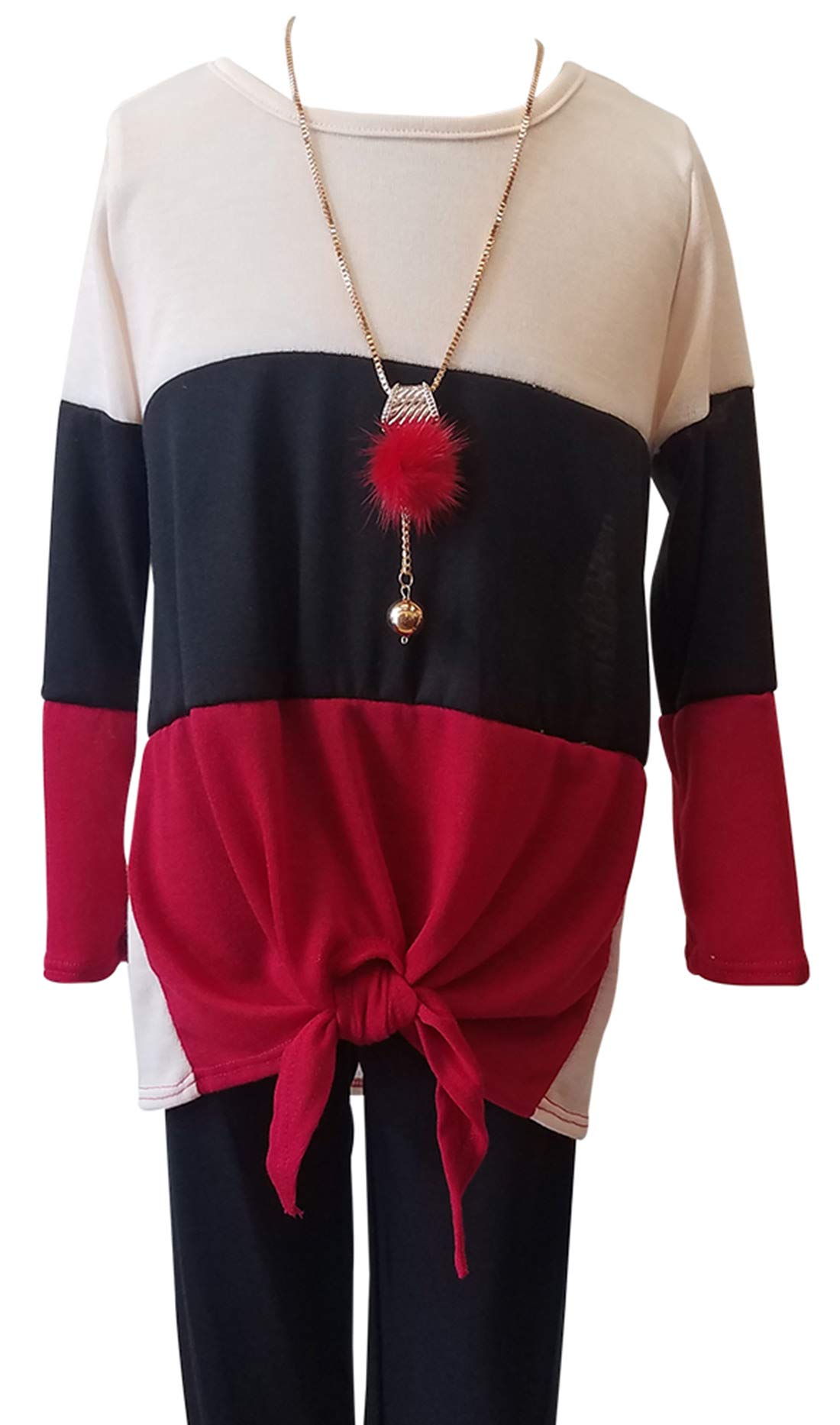 BluNight CollectionLittle Girl 2 PCS Short Sleeve Faux Cardigan Tank Top Shirt Long Wide Pant Set