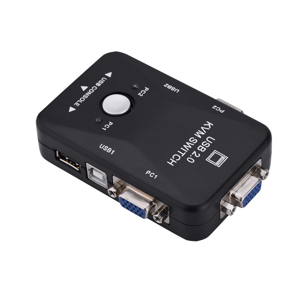 Gaeirt USB VGA KVM Switch, KVM Switch Multi-use 1920 X 1440 Protable for 98/98SE/2000/ME/NT/XP/VISTA/XP 64bit for Vista 64bit/Win 7/Netware/Unix/Linux/Mac